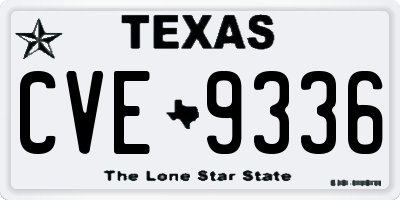 TX license plate CVE9336