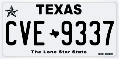 TX license plate CVE9337