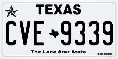 TX license plate CVE9339