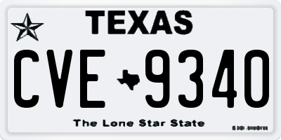 TX license plate CVE9340