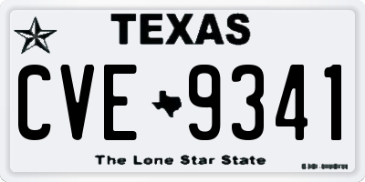 TX license plate CVE9341