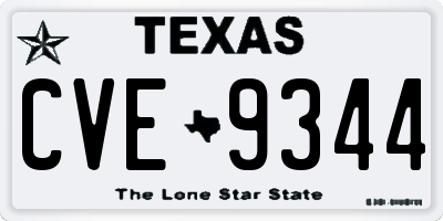 TX license plate CVE9344