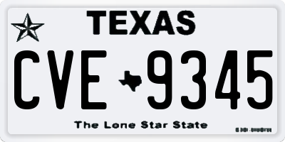 TX license plate CVE9345