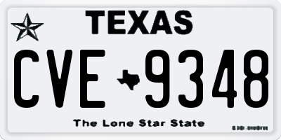 TX license plate CVE9348