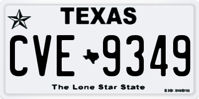 TX license plate CVE9349