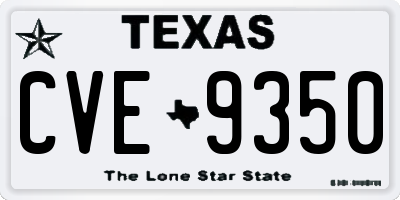 TX license plate CVE9350