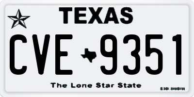 TX license plate CVE9351