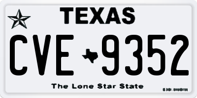 TX license plate CVE9352