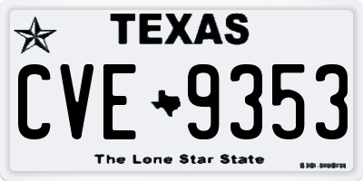 TX license plate CVE9353