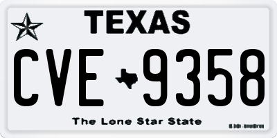 TX license plate CVE9358