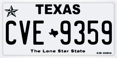 TX license plate CVE9359