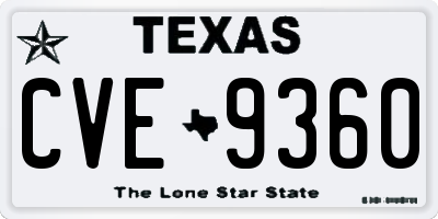TX license plate CVE9360