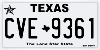 TX license plate CVE9361