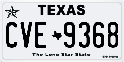 TX license plate CVE9368