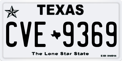 TX license plate CVE9369