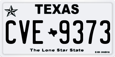 TX license plate CVE9373
