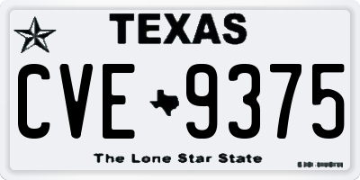TX license plate CVE9375