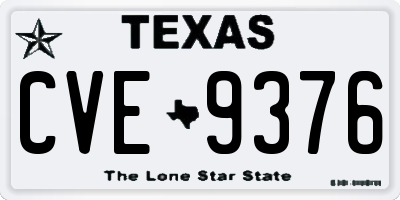 TX license plate CVE9376