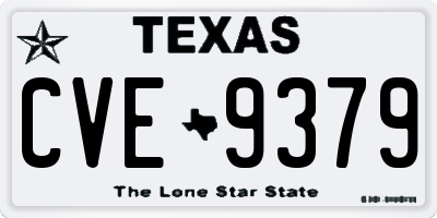TX license plate CVE9379