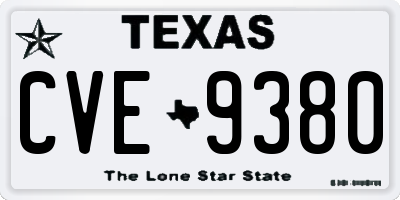 TX license plate CVE9380