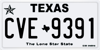 TX license plate CVE9391