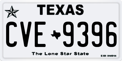 TX license plate CVE9396