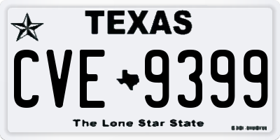 TX license plate CVE9399