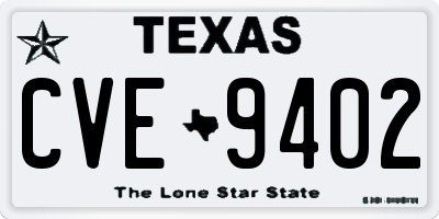 TX license plate CVE9402