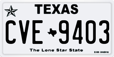 TX license plate CVE9403