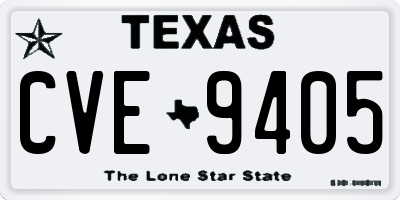 TX license plate CVE9405