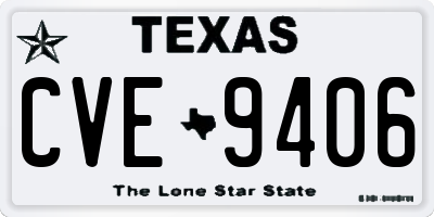 TX license plate CVE9406