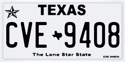 TX license plate CVE9408