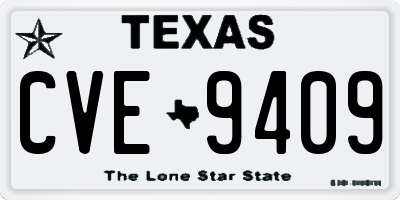 TX license plate CVE9409
