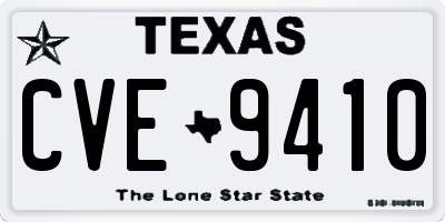 TX license plate CVE9410