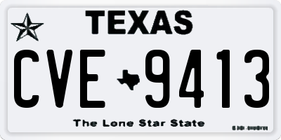 TX license plate CVE9413