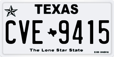TX license plate CVE9415