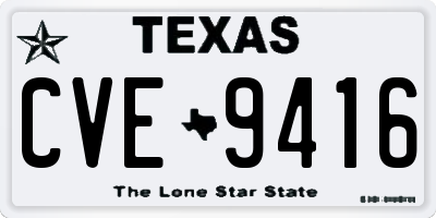 TX license plate CVE9416