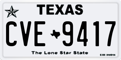 TX license plate CVE9417