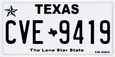TX license plate CVE9419