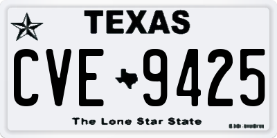 TX license plate CVE9425