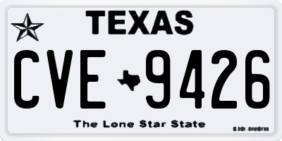 TX license plate CVE9426