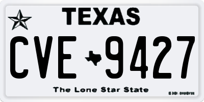 TX license plate CVE9427