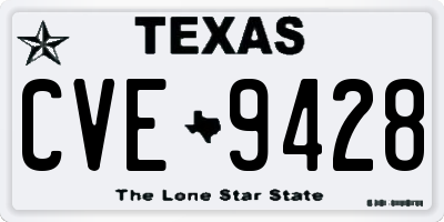 TX license plate CVE9428