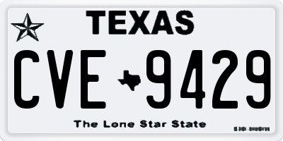 TX license plate CVE9429