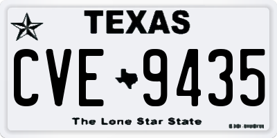 TX license plate CVE9435