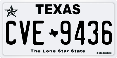 TX license plate CVE9436
