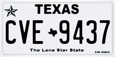 TX license plate CVE9437