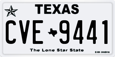 TX license plate CVE9441