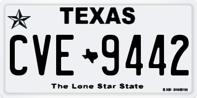 TX license plate CVE9442