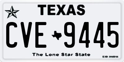 TX license plate CVE9445
